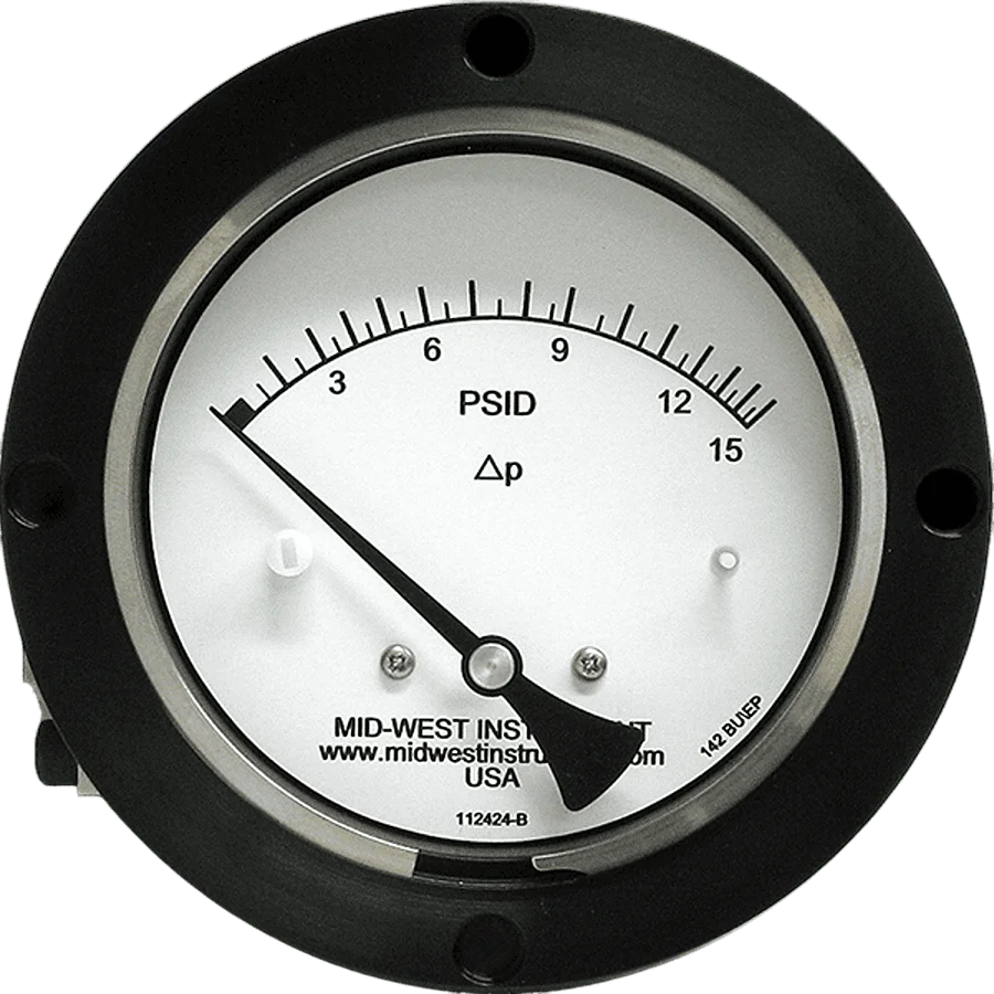 Mid west model 142 diaphragm gauge 4.5 inch dial dp gauge image by cmc