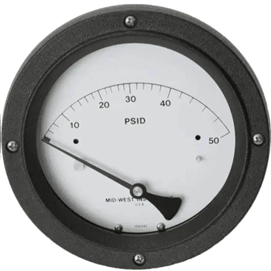 Mid west model 122 piston type gauge 4.5 inch front image by cmc