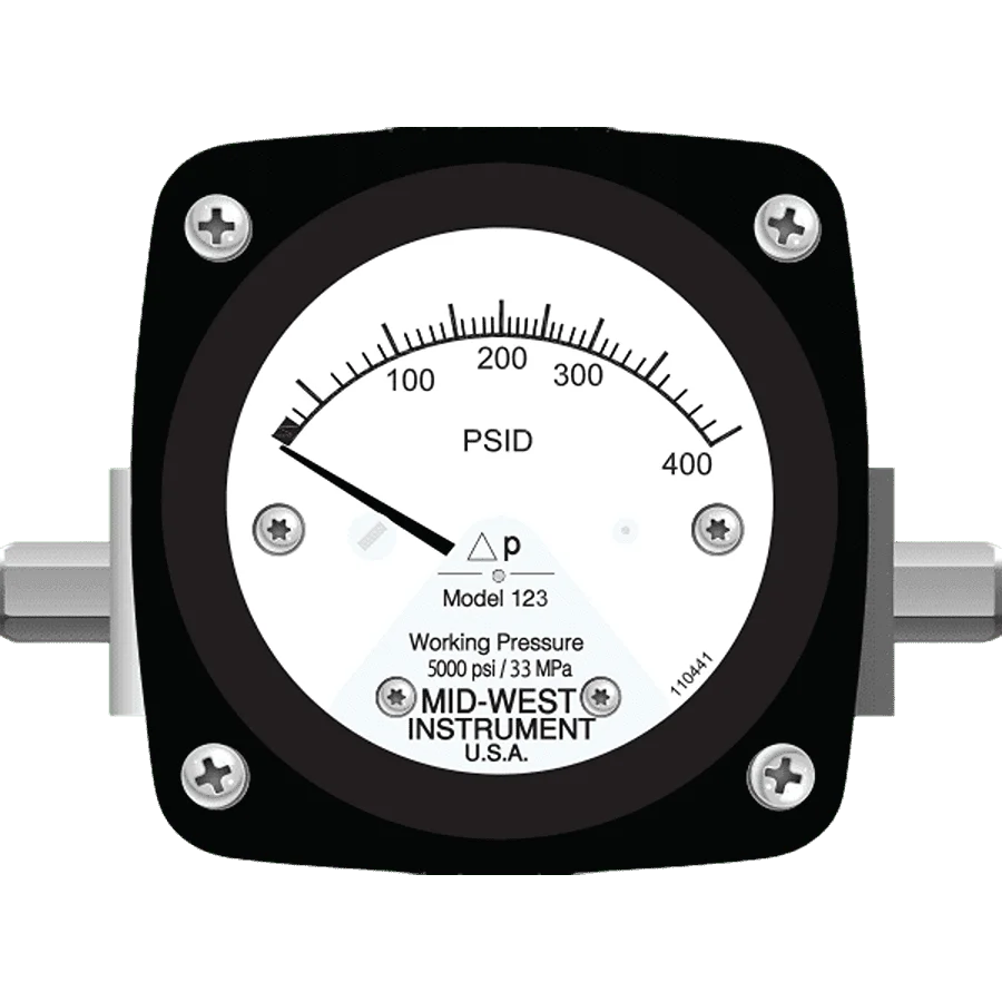 Mid West Model 123 piston type gauge 2.5 inch front image by CMC