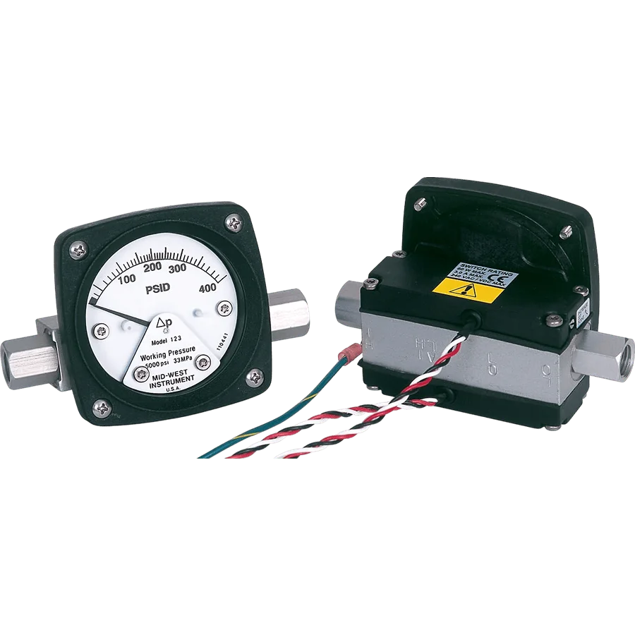 Mid West Model 123 piston type gauge 2.5 inch with switch by CMC