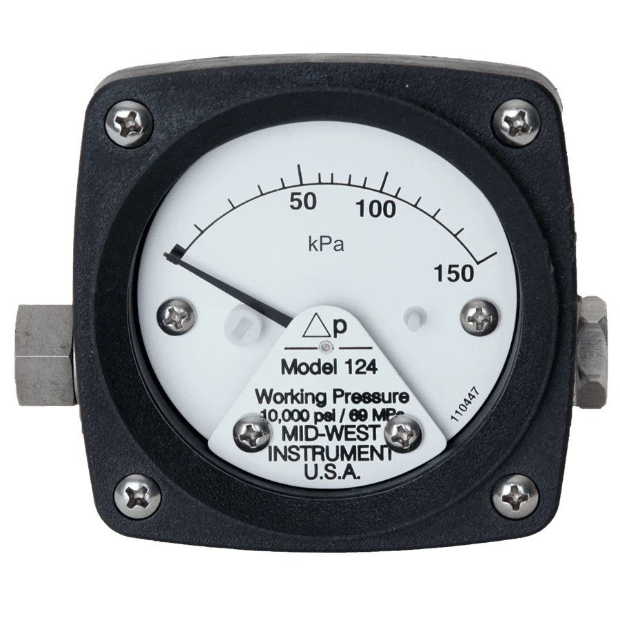 Mid West Model 124 piston type gauge 2.5 inch front image by CMC
