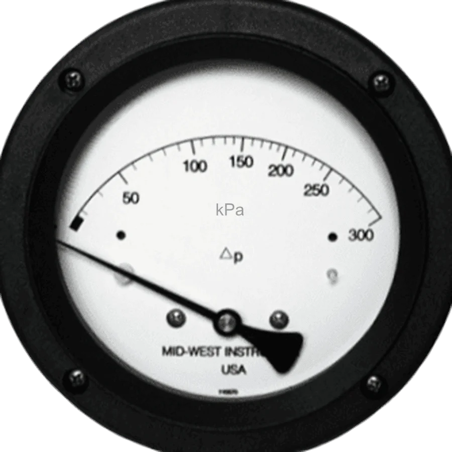 Mid West Model 124 piston type gauge 4.5 inch front image by CMC